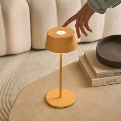 Tavellio Hugo Draadloze Tafellamp – H36 – USB en Touch – Tot 120 branduren – Geel