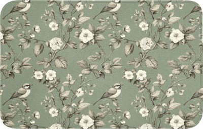 WC mat 80x50 cm - Antislip - Botanisch - Vogels - Groen - Toiletmat - Vloermat - Douchemat - Toilet tapijt - Toiletmatten