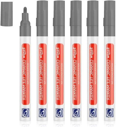 6 Stuks Grout Pen in Grijs en Antraciet voor Badkamer, Waterdichte Voegenherstel en Vervangende Punt voor Tegels en Vloeren
