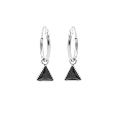 Karma Symbols oorbel zirconia triangle Zilver-M2201B