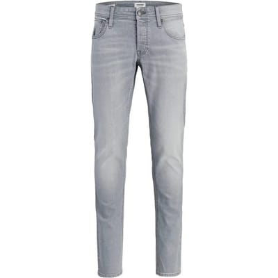 Jack & Jones grijze heren jeans   Stonewash wassing   Slim Fit   5-Pocket zakken   Duurzaam   Regular waist Grijs 32/32