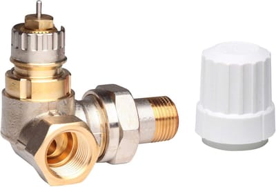 Thermostaatkraan - Ventielhuis - Verwarming Regelen - Hoekmodel Links - 3/8 Inch - Zilver