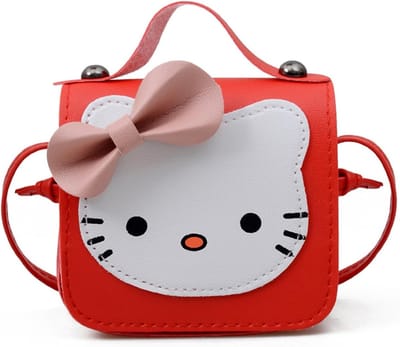 Stijlvolle Crossbody Tas met Strik voor Meisjes van 3-12 Jaar - Ideaal voor Sleutels, Telefoon en Accessoires (Rood)