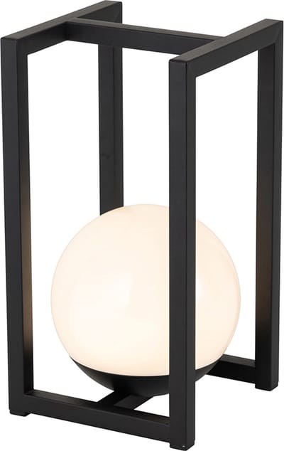 QAZQA nowi - Moderne Dimbare LED Draadloze Oplaadbare Tafellamp USB met Dimmer - 1 lichts - H 30.4 cm - Zwart - Buitenverlichting