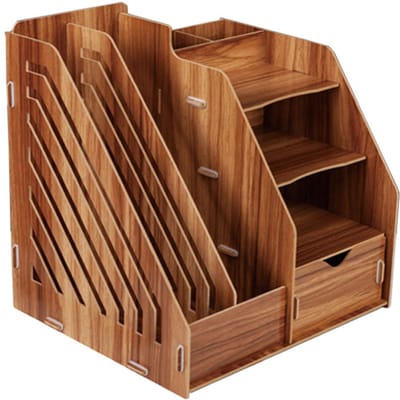 DIY Bestandenhouder Desktop Informatie Boekenplank Kantoorbenodigdheden Bestandenorganizer black