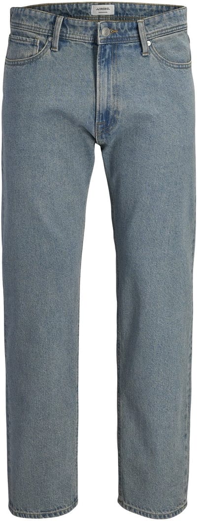 JJ Rebel blauwe heren jeans   Bleached wash wassing   Straight fit   5-Pocket zakken   Knoop- en ritssluiting   Regular waist Blauw 30/32