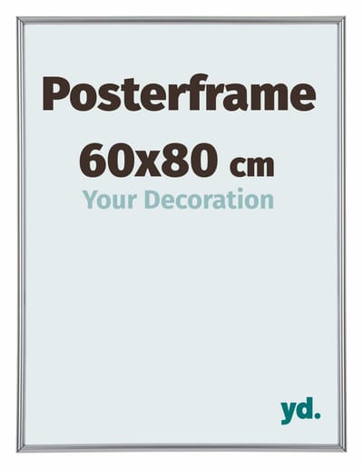 Your Decoration - Posterlijst 60x80 cm - Kunststof - Zilver Hoogglans - Paris