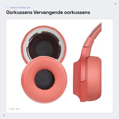 Allecto - Oorkussens - Vervangende oorkussens - Comfortabel en duurzaam - Rood - Eiwitleer en foam - Geschikt voor Sony WH-H800 - Kleur: Rood