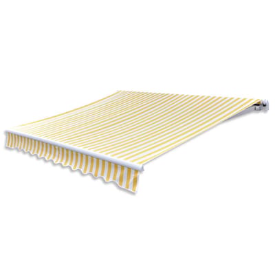 vidaXL - Luifel - handmatig - uittrekbaar - 300 - cm - geel/wit
