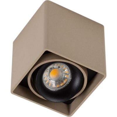KS Verlichting - plafondlamp - Bjorn - spot - GU10 - dimbare lamp - vierkant - opbouwspot - aluminium - champagne