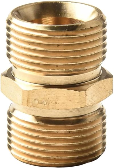 Hogedrukreiniger Slang Adapter - Slangkoppeling Messing - Slangen Verlengen - Massief Messing Constructie - M22 x 14mm - Goud