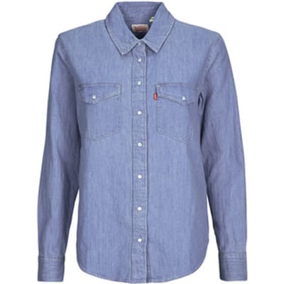 Levi's Iconic Western Linen+ Denim Shirt Maat: XS | Longsleeves Outlet | Dames | Blauw