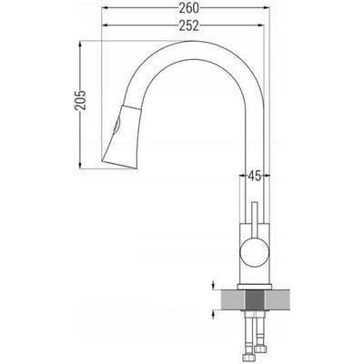 Silla SEM-2102 – Keukenkraan – Flexibele Uittrekbare Uitloop – Gouden Afwerking – Messing Constructie