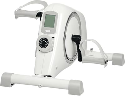 Mini Hometrainer - Pedaltrainer Arm Been - Actief Blijven - 8 Magnetische Weerstanden - 48x43x31 cm - Wit