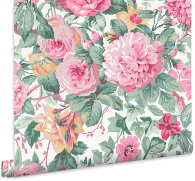 Laura Ashley Aveline Behang - Bloemen - 10mx52cm - Roze