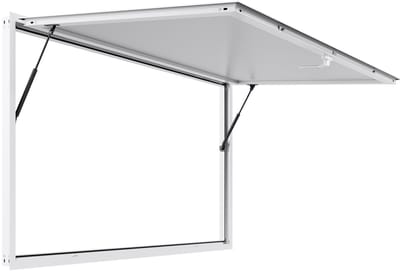 Concessievenster 188 x 102 cm, aluminium frame serviceluik voor foodtruck, verstelbaar tot 85 graden met luifeldeur en sleephaak, ontworpen om regenwater te weerstaan voor foodtrailers