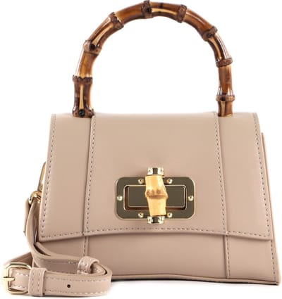 SEIDENFELT MANUFAKTUR Handtas Schoudertas Sorken Handbag Smooth Taupe / Gold Beige