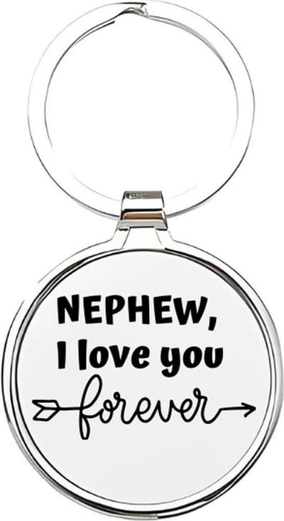 Akyol - nephew i love you forever Sleutelhanger - Neef - de leukste neef - neef sleutelhanger - sleutelhanger - sleutelhanger voor neven - familie sleutelhanger - verjaardagscadeautje - cadeau voor de liefste neef - cousin - 4 x 7,5 CM