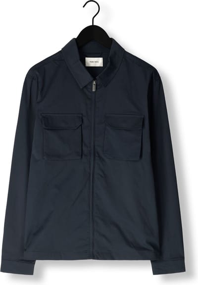 PURE PATH Shirt With Front Zipper And Chest Pockets Overshirts Heren - Donkerblauw - Maat S