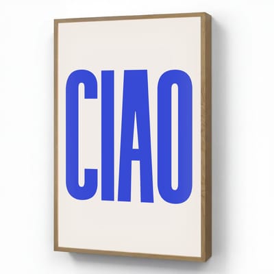 Wandlamp 70x100 cm - Oplaadbaar - Ciao - Hoofdletters - Blauw - Minimalistisch - Wandlampen binnen woonkamer - Slaapkamer lamp - Decoratieve nachtlamp - Vloerlamp draadloos