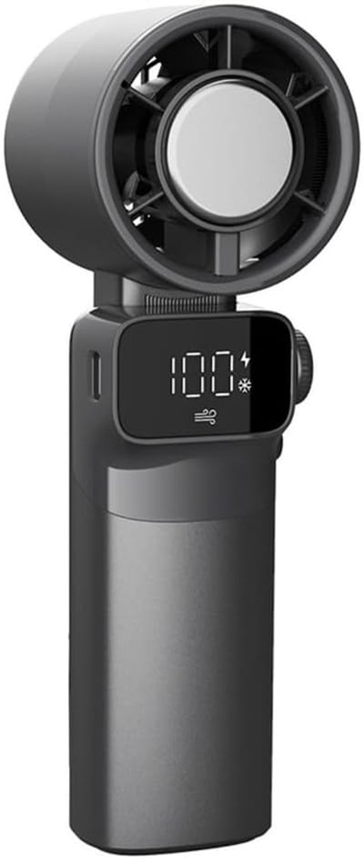 LISM-Opvouwbare minitafel met USB-ventilator voor verkoeling, geschikt voor kantoren en vakantiehuizen (grijs)
