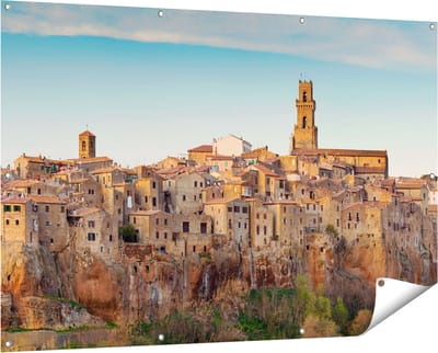 Gards Tuinposter Oude Stad in Toscane, Itali� - 150x100 cm - Tuindoek - Tuindecoratie - Wanddecoratie buiten - Tuinschilderij