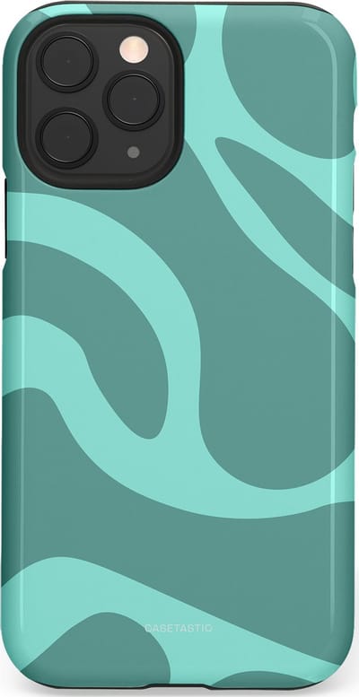 Casetastic Hoesje Geschikt voor Apple iPhone 11 Pro - Stijlvolle Beschermende Duo-layer Case - Aqua Golven