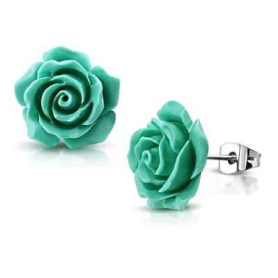 Montebello Oorbellen Paige Green - 316L Staal - Bloem - ∅20mm