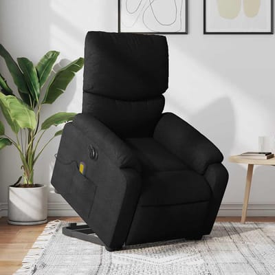 vidaXL - Sta-op-massagestoel - elektrisch - verstelbaar - stof - zwart