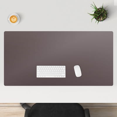Wallfluent - Asbruin Bureau Onderlegger - 120x60 cm - Bruin Onderlegger Bureau - Pastel- en aardse kleuren Computer Mat - Bureau Pad - Kantoor Decoraties - Bureauonderlegger XXL