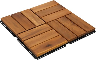Houten Terrastegels - Balkontegels Hout - Terras Aanleggen - Kliksysteem Acaciahout - 2 m² - Bruin