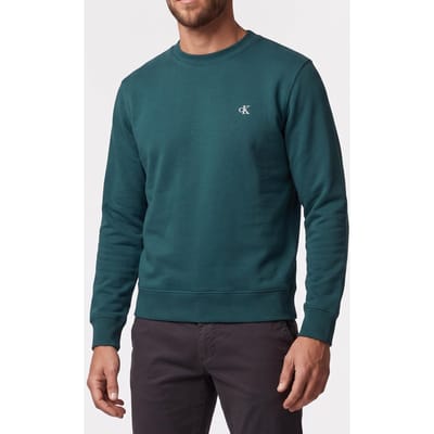 Calvin Klein Long Sleeve Classic 350gsm Terry Monogram Tahoe Green Taglia: M | Maglioni a maglia Outlet | Uomo | Verde