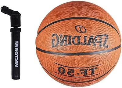 Spalding TF-50 Volwassen Basketbalbal Maat 6 met het Opblazen van Naaldluchtpomp Gratis