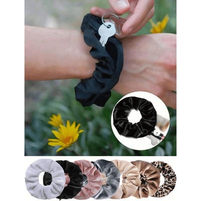 1 st Zak Scrunchies Haarbanden Met Verborgen Rits Opbergruimte Scrunchy Paardenstaart Houder, Velours Rits Zak Scrunchies, Elegante Stof Haarband one-size veelkleurig