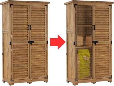 MKSS® Tuinkast Hout - Tuinkist - Tuinkasten voor Buiten - Tuinberging - 90x50x170cm - Bruin