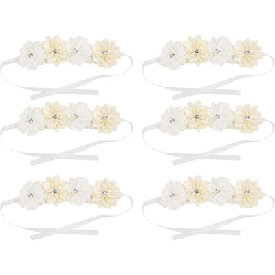 6 Pièces Magnifique Mariée Demoiselles d'honneur Simulation Ruban Fleur de Poignet Décoration de Mariage