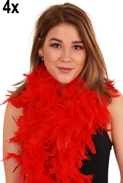 4x Boa rood 180 cm. 75 gr.