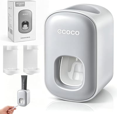 Automatische Tandpasta Dispenser met Tandpasta Snijder en 2 Tandborstelhouders voor Badkamer, Geschikt voor Kinderen en Volwassenen