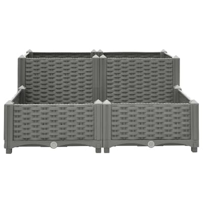 vidaXL - Plantenbak - verhoogd - 80x80x38 - cm - polypropyleen