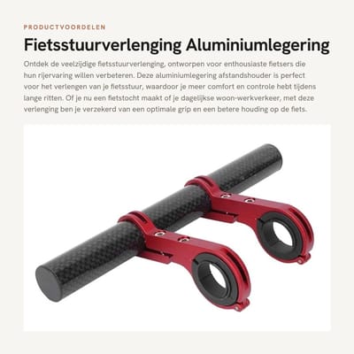 Dailygoods - Fietsstuurverlenging - Aluminiumlegering - Multifunctionele afstandshouder - Geschikt voor fietsen - Optimale grip - Verlenging van stuur