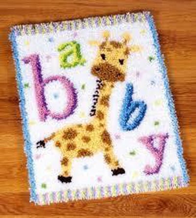 Vervaco - Knooptapijt kit - Baby girafje II - PN-0149292 - Borduren - Borduurpakket - Borduurpakket geboorte - Borduurpakket volwassenen - Borduurpakket kind