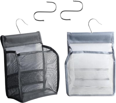 Herbruikbare wasknijperzakken voor het ophangen van was, praktische wasmand en accessoires voor huis en tuin (zwart, grijs)