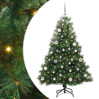vidaXL - Kunstkerstboom - met - 150 - LED - met - standaard - Groen - 150 - cm - PE - en - PVC