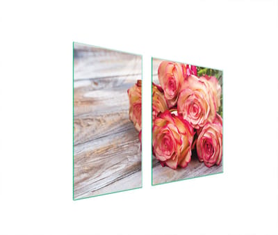 TMK ArtDeko - Serie Róża - Glazen Beschermplaat voor Fornuis - 90x52 cm - Gehard Glas