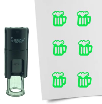 CombiCraft Stempel Bier 10mm rond - groene inkt