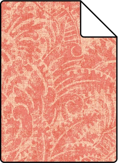 Proefstaal ESTAhome behang ornamenten zalm roze - 26.5 x 21 cm - 131617-S