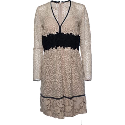 Burberry, SS16 Cocktail midi-jurk in beige kant