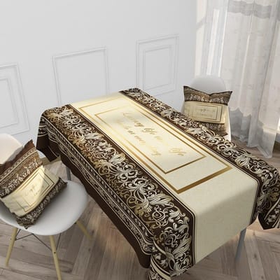 Waterdicht linnen tafelkleed huishoudelijk etnisch stijl retro patroon hotel tafelkleed rechthoekig keuken tafelkleed 85-85cm
