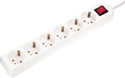 6-Weg Stopcontactstrip met Schakelaar - IP20, 230 V/16 A, 1,4 meter Kabel