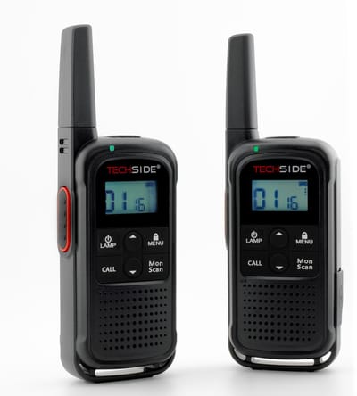 TechSide TS-T3 Go PMR446 Walkie Talkie – 16 Kanalen, 10 km Bereik, USB-C Opladen & LED Zaklamp (Set van 2)